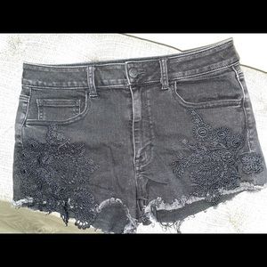 AE black jean shorts